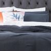 Renee Taylor Solana Washed Cotton Textured Slate Blue European Pillowcase