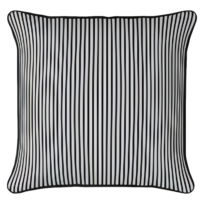 Mojo 45cm Black Pinstripe Cushion Cover With Pipe