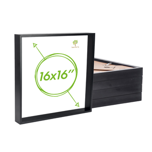 Nicola Spring Acrylic 3d Deep Box Photo Frames - 16" X 16"  - Black - Pack Of 5