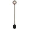 Telbix Gina Modern Standing Floor Lamp Light Travertine Glass Metal Black Dark Antique Brass Smoke Matte