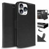 Tough On for Apple iPhone 13 Pro Case Magnetic Detachable Leather Black
