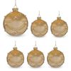 Christabelle 6 Champagne Glass Christmas Baubles Gold Swirl Pearl 8cm Xmas Tree Decorations Hanging Ornaments