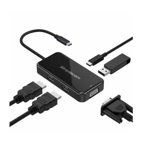Simplecom Da451 5-in-1 Usb-c Multiport Adapter Mst Hub With Vga And Dual Hdmi
