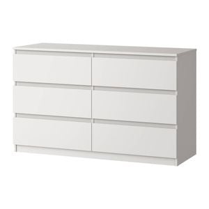 Oikiture 6 Chest of Drawers Lowboy Storage Cabinet Dresser Table Bedroom White
