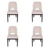 SK Designer Living | Pack of 4 | Maribel Upholstered Boucle Dining Chair | Black Legs - Beige Bouclé