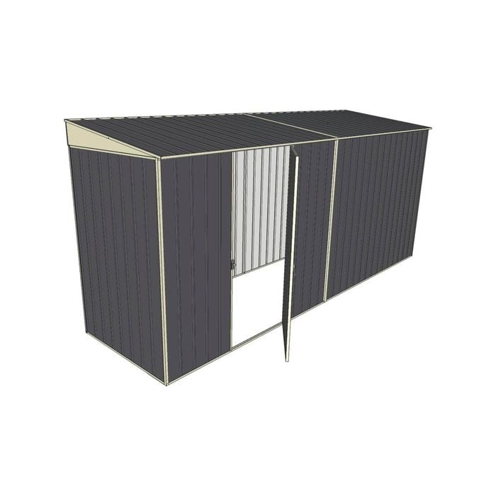 Build-A-Shed 1.2 x 4.5 x 2.0m Skillion Single Hinged Side Door Shed - Grey
