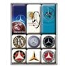 9pc Nostalgic Art Mercedes-Benz Logo Evolution 2.2/4.5cm Magnet Set Fridge Decor