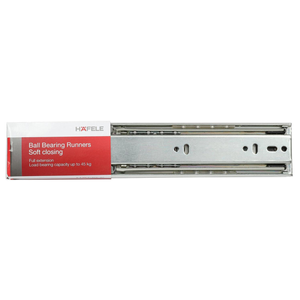 Hafele 250mm Silver Ball Bearing Runners - Pair