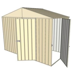 Build-a-Shed 3.0 x 1.5 x 2.3m Gable Single Hinged Side Door Shed - Cream