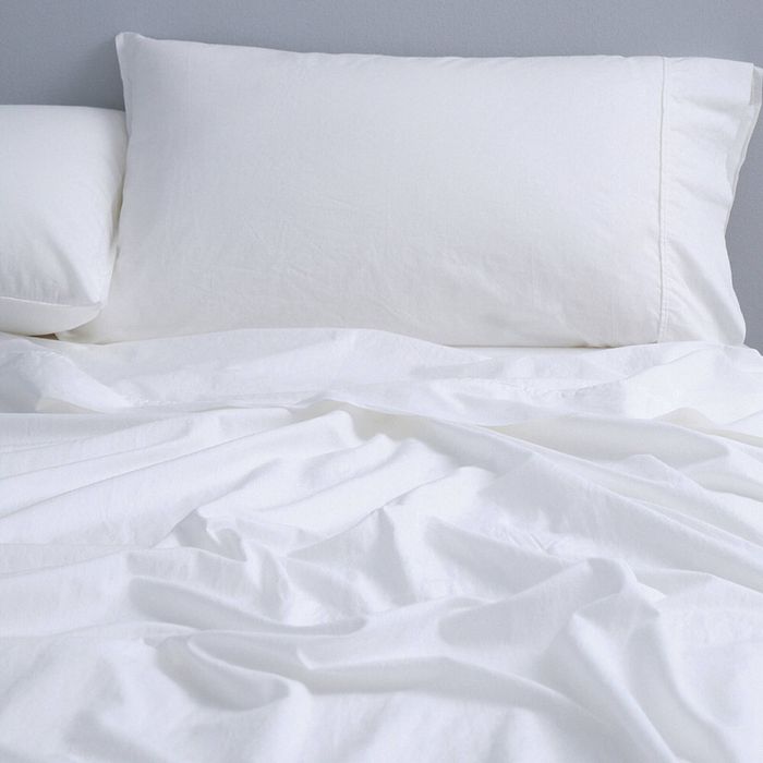 Canningvale Vintage Softwash Size Single 100% Cotton Bedding Sheet Set White