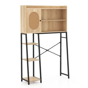 Costway Over Toilet Storage Shelf Bathroom Organizer Natural
