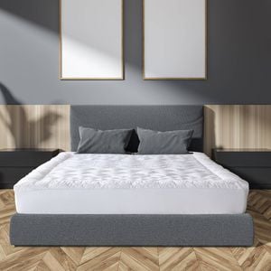 Royal Comfort 1200gsm Deluxe 7-zone Mattress Topper White Queen