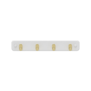 MODE 4 Brushed Brass on White Board Key Rack