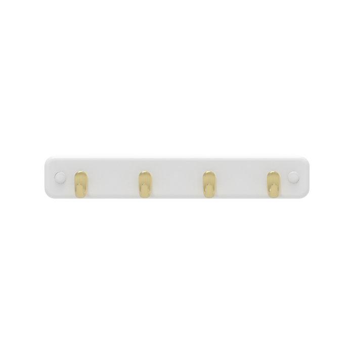 MODE 4 Brushed Brass on White Board Key Rack