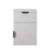 European Cabinetry Fluted Pull Black Porto Bedside Table White