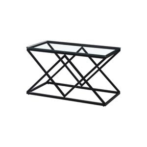 Elegant Collections Black White Glass Beverly Coffee Table