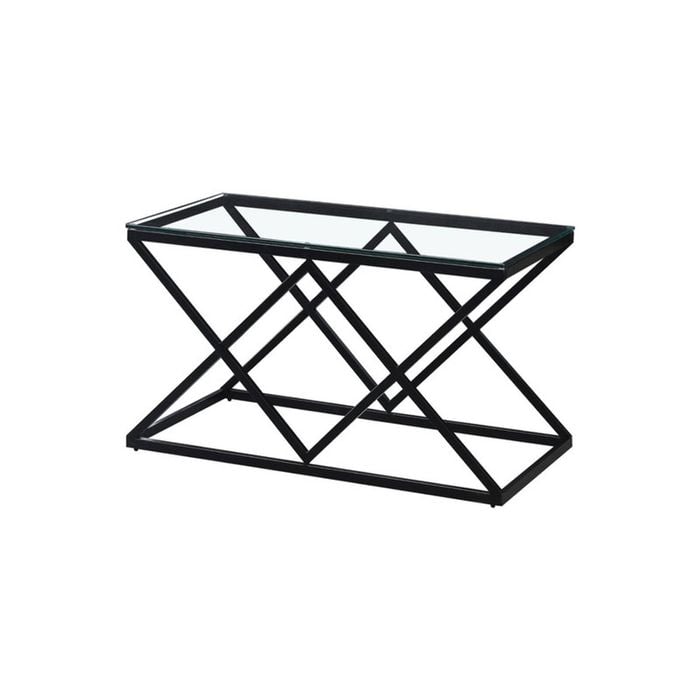 Elegant Collections Black White Glass Beverly Coffee Table