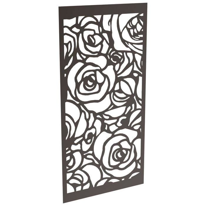 ProtectorAl 300 - 1200 x 1201 - 2400mm Black Satin Roses Unframed Solid Aluminium Decorative Panel