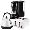 Pronti 3-in-1 White Breakfast Set Kettle, 4-Slice Toaster & Pronti HomeMaid Coffee Machine Combo