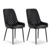1 Set of 2 Artiss Dining Chairs PU Leather Black