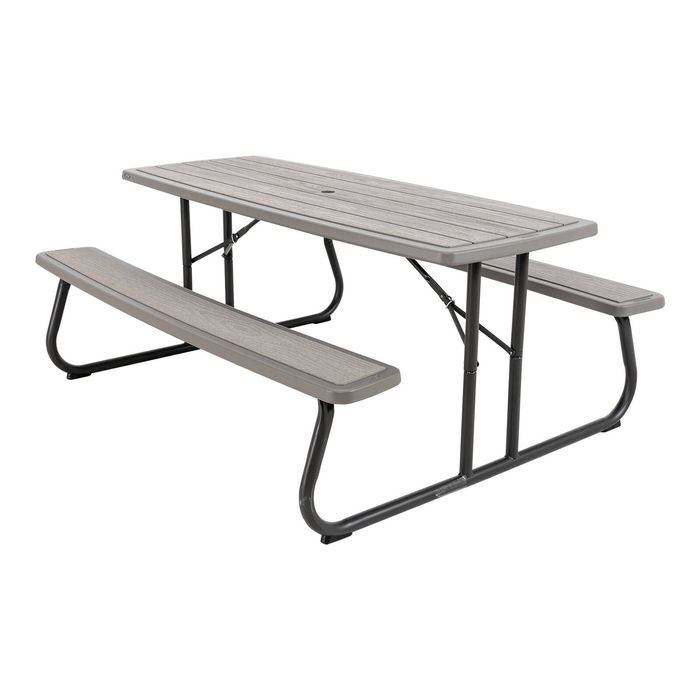 Lifetime 2 Pack 6ft Rough Cut Picnic Tables