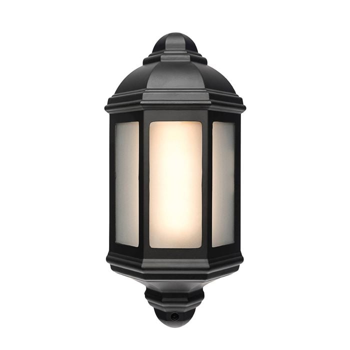Brilliant 18W Matt Black LED Maldon Half Coach Wall Light