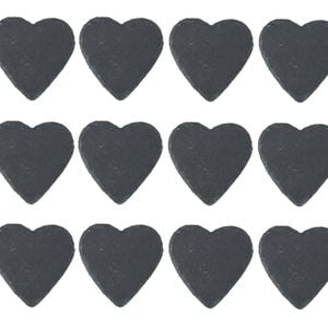 Heart Shaped Natural Slate Drinks Coasters - Set Of 12