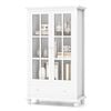 Costway Bookcase Storage Display Cabinet W/tempered Glass Doors