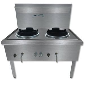 Gasmax Stainless Steel Waterless Nature Gas Double Wok  - Woks (ww-2n)