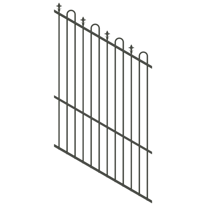 ProtectorAl 350 - 1200 x 1800mm Woodland Grey Raked 16-30º Loop And Spear Top Pool Fence Panel