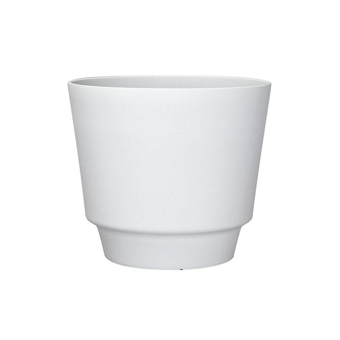 Respect 30cm Round Calais Self Watering  Plastic Pot White Stonelook