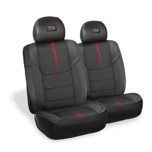 Red Bull Racing Leather Look Black Front Car Seat Covers Universal Fit