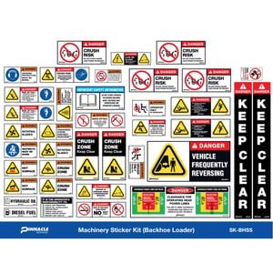 Pinnacle Machinery Sticker Kit Backhoe Loader