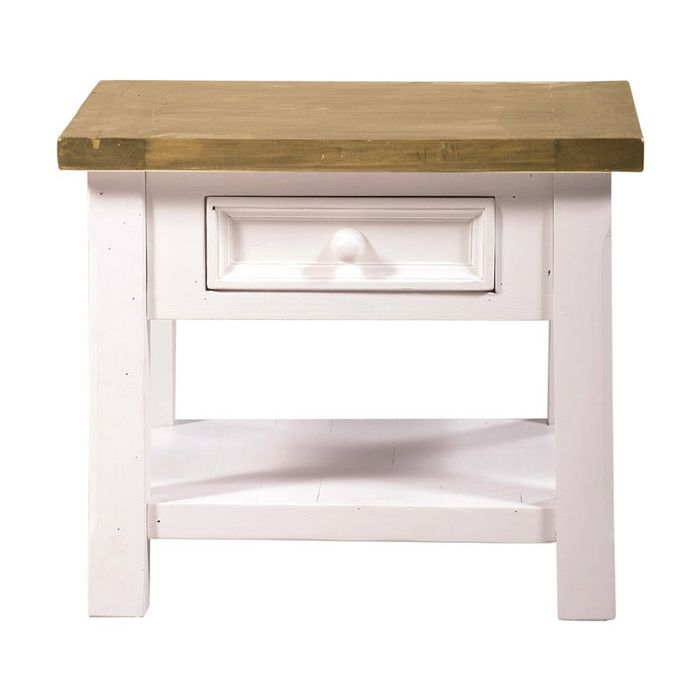 1825 Interiors Tuscan 1 Drawer Side Table Furniture Two Tone 60x60x50cm
