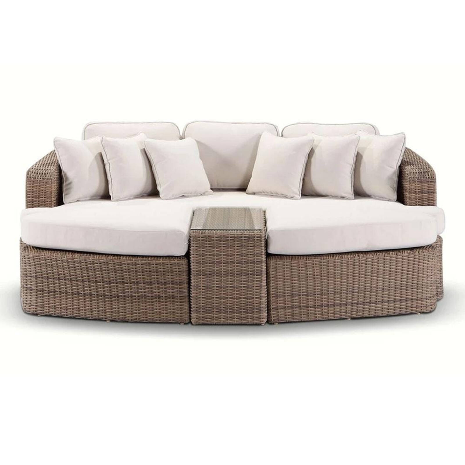 Noosa Outdoor Modular 4 Piece Daybed In Half Round Wicker Bunnings Australia