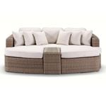 Noosa Outdoor Modular 4 Piece Daybed In Half Round Wicker