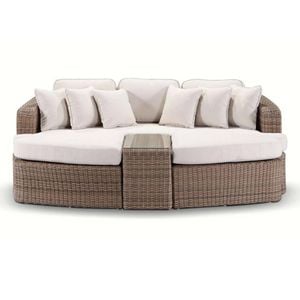 Noosa Outdoor Modular 4 Piece Daybed In Half Round Wicker