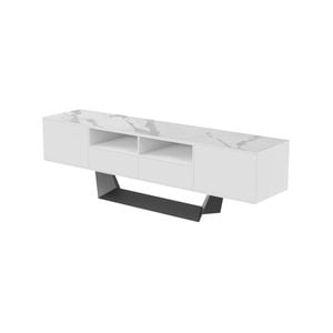 Raimon Furniture Arianna Modern Lowline Entertainment Unit TV Stand 200cm Ceramic - Marmo / White