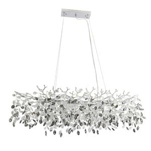 Telbix Molena Modern Pendant Hanging Lamp Light Aluminium Crystal Chrome Smoke Clear Gloss
