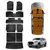 3d Floor Mats Boot Liners Set For Ldv D90 2017-2024 All Weather Heavy Duty Kick Back Seat Protector Cover 3 Pcs Trunk Cargo