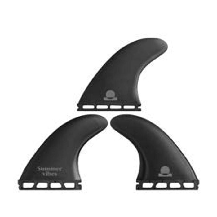 Summer vibes Thruster Fins (set of 3) Large - XL Single Tab Future Compatible - Black