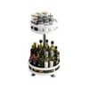 SOGA 2 Tier White Steel Round Rotating Kitchen Countertop Organiser Shelf