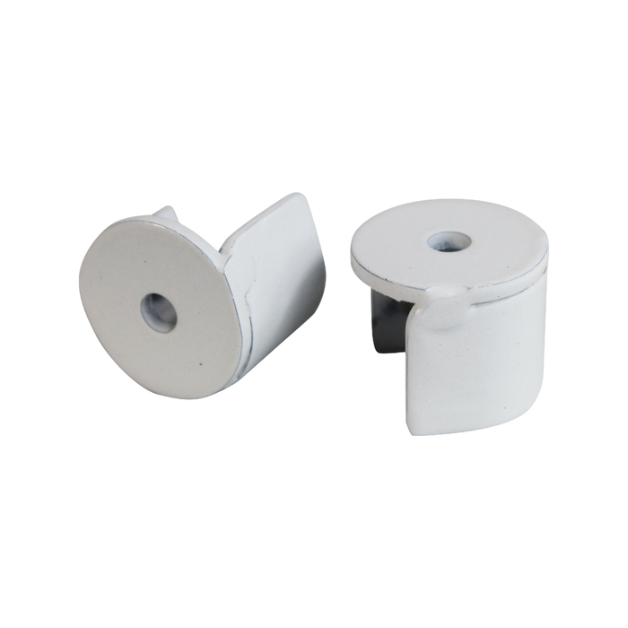 Pillar 16mm White Curtain Rod Stirrup Bracket - 2 Pack