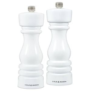 Cole & Mason London Salt & Pepper Mill Gift Set 180mm - White Gloss