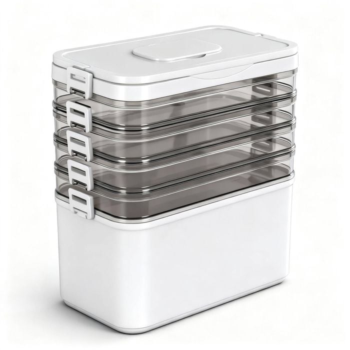 Artiss 5 Tier Portable Storage Box Plastic Clear