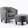 Cambia Tub Chair with Ottoman Velvet - Dark Grey