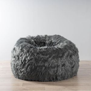 Lush Fur Bean Bag - Charcoal