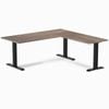 Desky Fixed Height Natural Walnut Melamine L-shape Office Desk 1800x1750mm Matte Black Frame