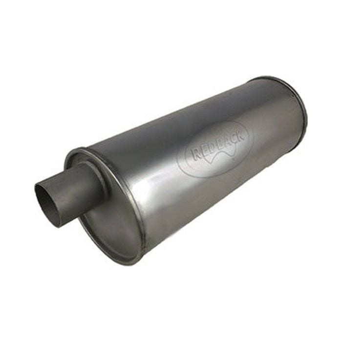 Redback 2" Triple Flow Muffler Offset/offset - 6" Round, 22" Long, Aluminised Steel