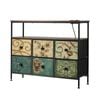 Oikiture 6 Chest Of Drawers Fabric Retro Dresser Lowboy Shelf Charging Station